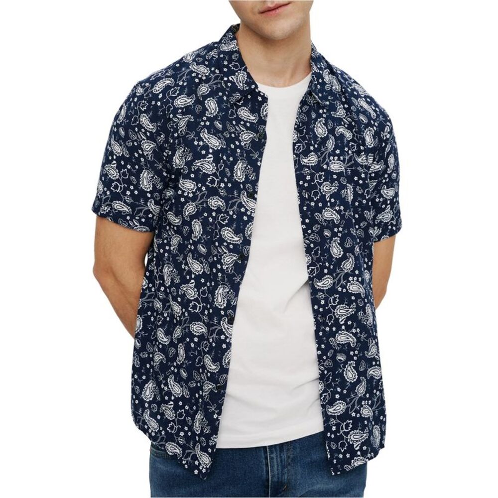 Elevenparis Mens Paisley Button Up Shirt, NWT